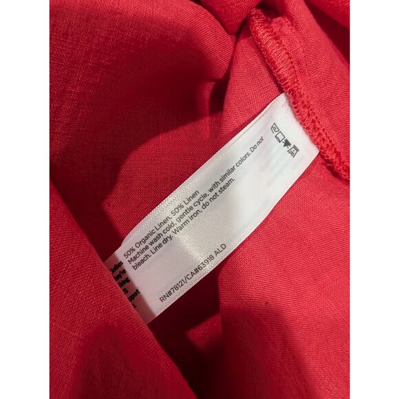 Eileen Fisher Tank Womens Large Coral Linen Sleeveless Blouse Lagenlook - Picture 5 of 8